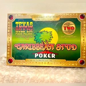 NEW STILL SEALED TEXAS HOLD EM/CARIBBEAN STUD POKER GAME ♠️♦️♣️♥️